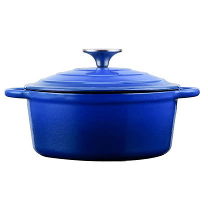 Olla Hierro Fundido Redonda Azul 24x12 Cm