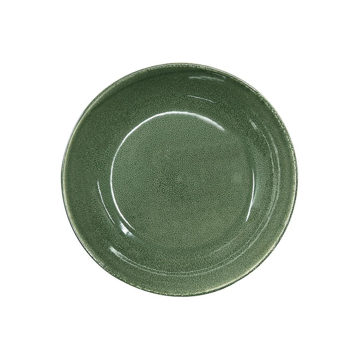 Set De 6 Bowl Redondo Ceramica 21.8 X 4.5 Cm Verde Línea Rustica