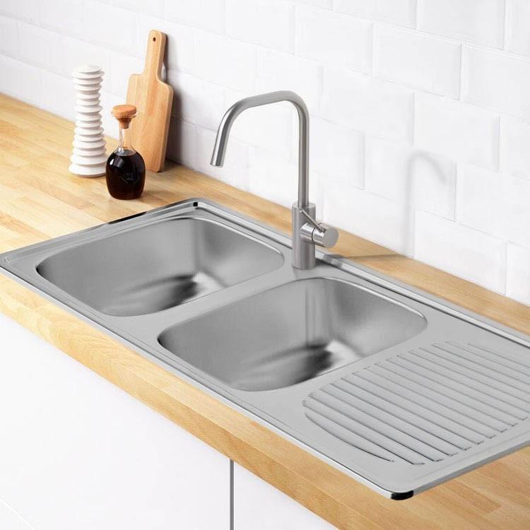 Lavaplatos Doble Con Secador 120x50x15 Cm