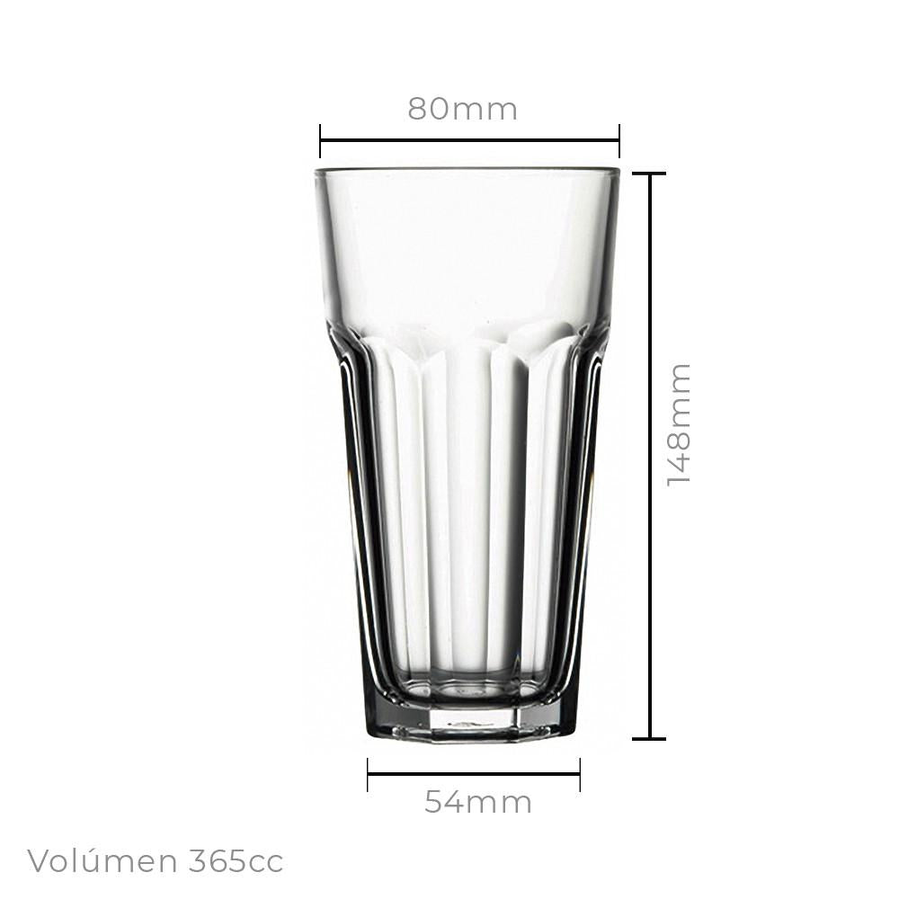 Set 3 Vasos Refresco Modelo Casablanca 365 Cc.