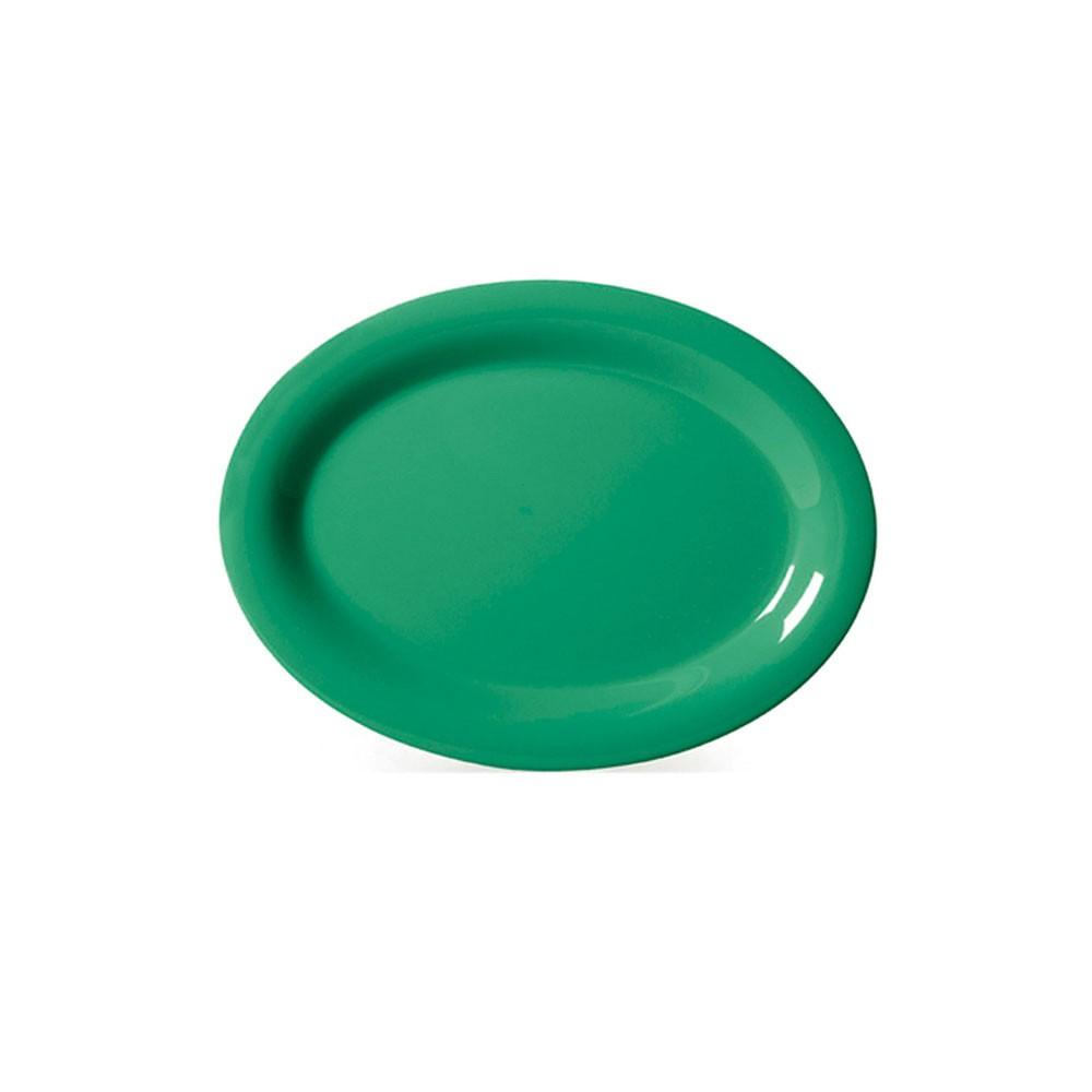 Set De 6 PLATO OVALADO MELAMINA VERDE 34 x 26 cm