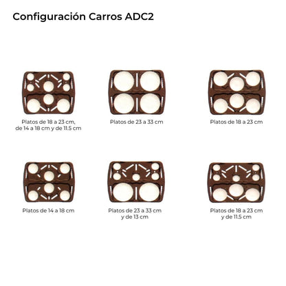 Carro Porta Platos M Caddy ADC2 Ajustable Color Cafe