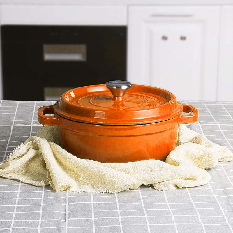 Mini Olla Hierro Fundido Naranja13x5Cm