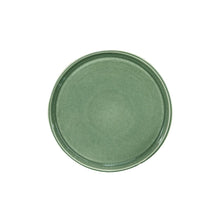 Set De 6 Plato Redondo Ceramica 21 Cm Verde Línea Rustica