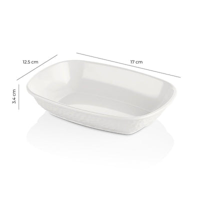Pocillo Melamina Rectangular Blanca 17 Cm Línea Kplus