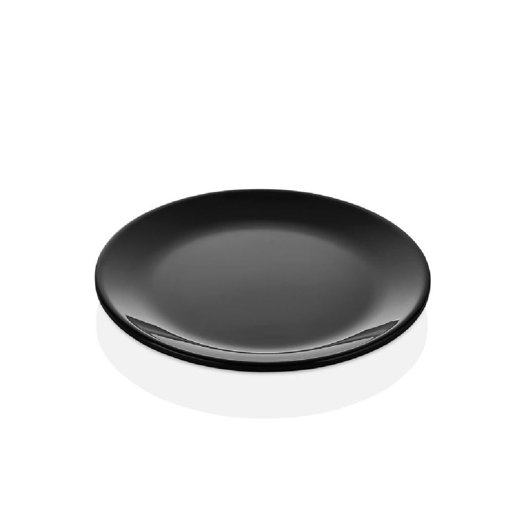 Plato Melamina Redondo Sin Borde Negra 23 Cm Línea Clásica