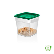 RECIPIENTE CUADRADO POLIPROPILENO 3.8 LTS CON TAPA VERDE