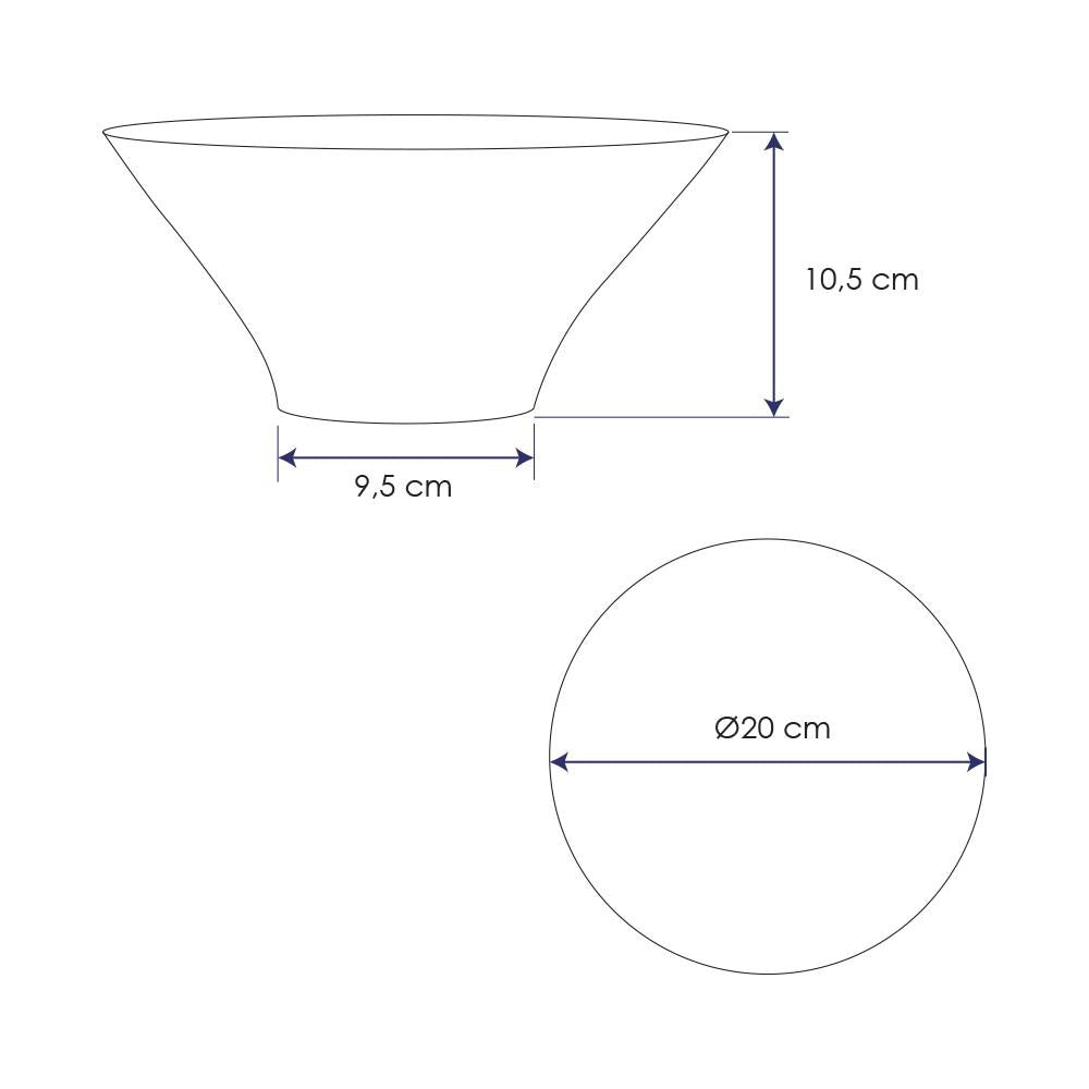 Set De 6 Bowls Redondo Melamina 20 Cm. Blanco