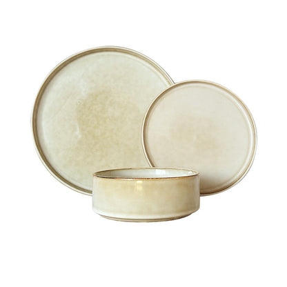 Set Vajilla 18 Piezas Cerámica Beige Línea Rustica