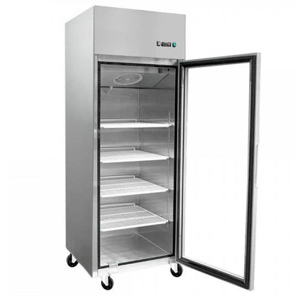 Congelador Acero Inoxidable Puerta Vidrio Single 700 Litros Norkalt