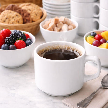 Set 6 Mug Porcelana Blanco 350 Ml Línea Padua
