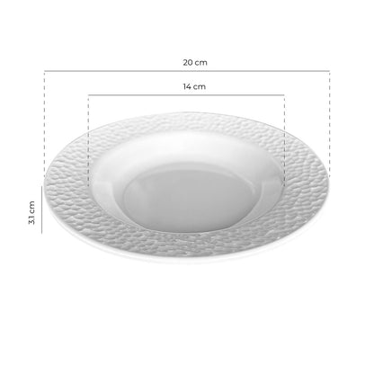 Plato Hondo Melamina Blanca 20 Cm Línea Kplus