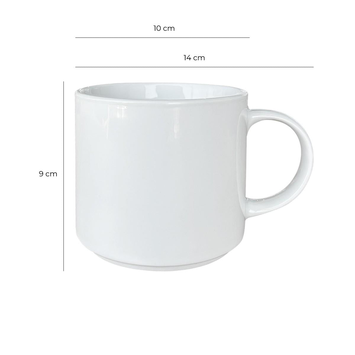 Set 6 Mug Porcelana Blanco 500 Ml Línea Padua