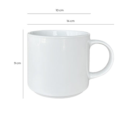 Set 6 Mug Porcelana Blanco 500 Ml Línea Padua