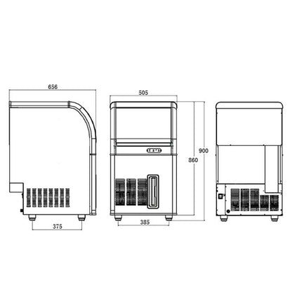 Maquina De Hielo ZBF-40 Cubo
