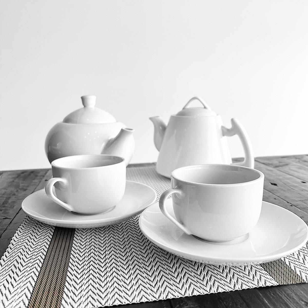 Set De 6 Tazas Y Platos de Porcelana Coupe 220Cc Línea Padua - Edición Limitada Trucillo