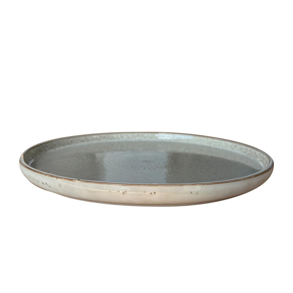 Set 6 Platos Redondo Ceramica 27 Cm Gris Linea Oslo