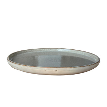 Set 6 Platos Redondo Ceramica 27 Cm Gris Linea Oslo