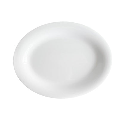 Set de 6 Platos Melamina Ovalado Borde Ancho Blanca 29x23 Cm Línea Clásica