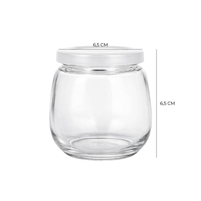 Pack De 6 Frasco De Vidrio 125Cc Tapa Hermética Plastica