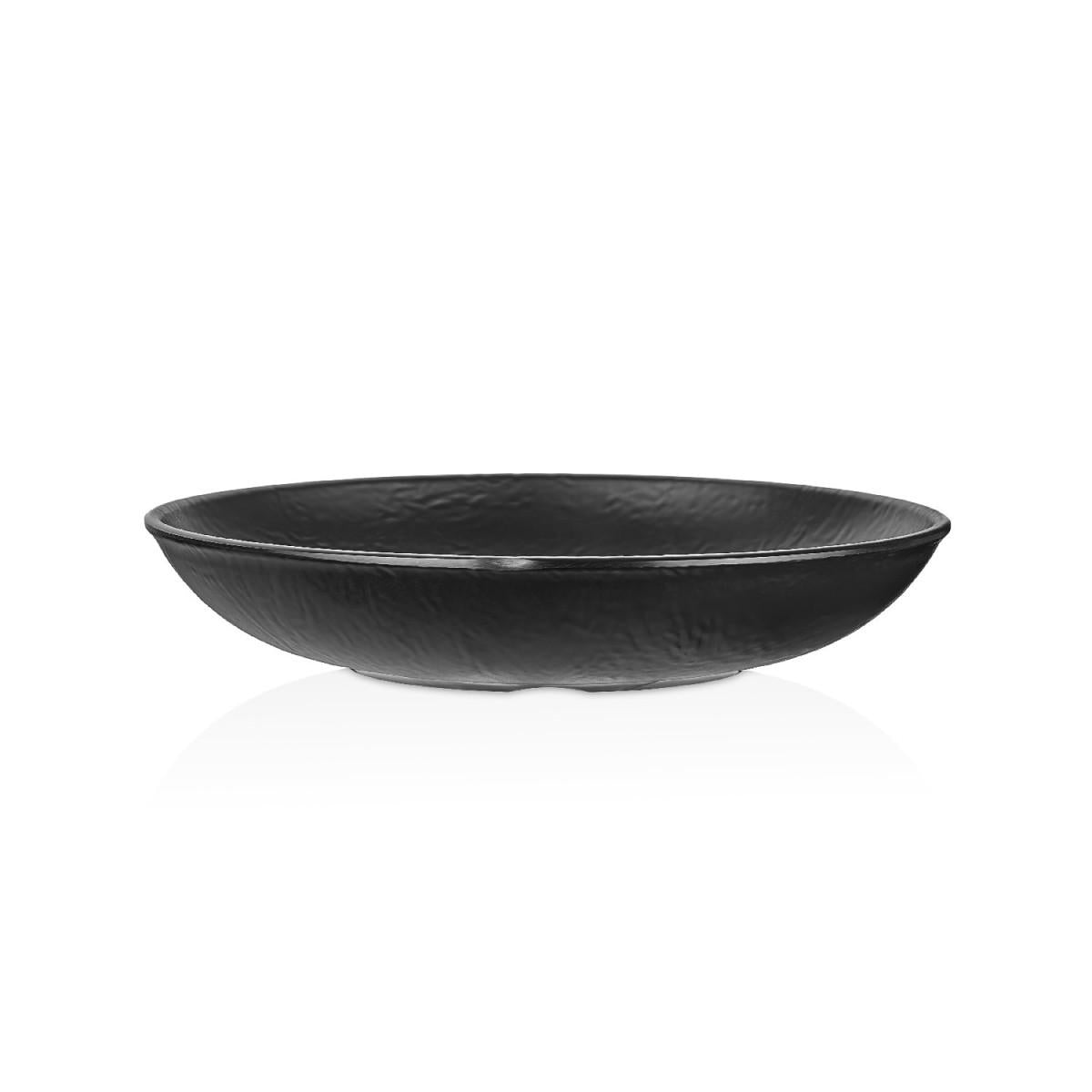 Plato Hondo Melamina Negra 23 Cm Línea Tilda