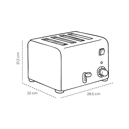 Tostador De Pan 4 Rebanadas Acero Inoxidable Volter