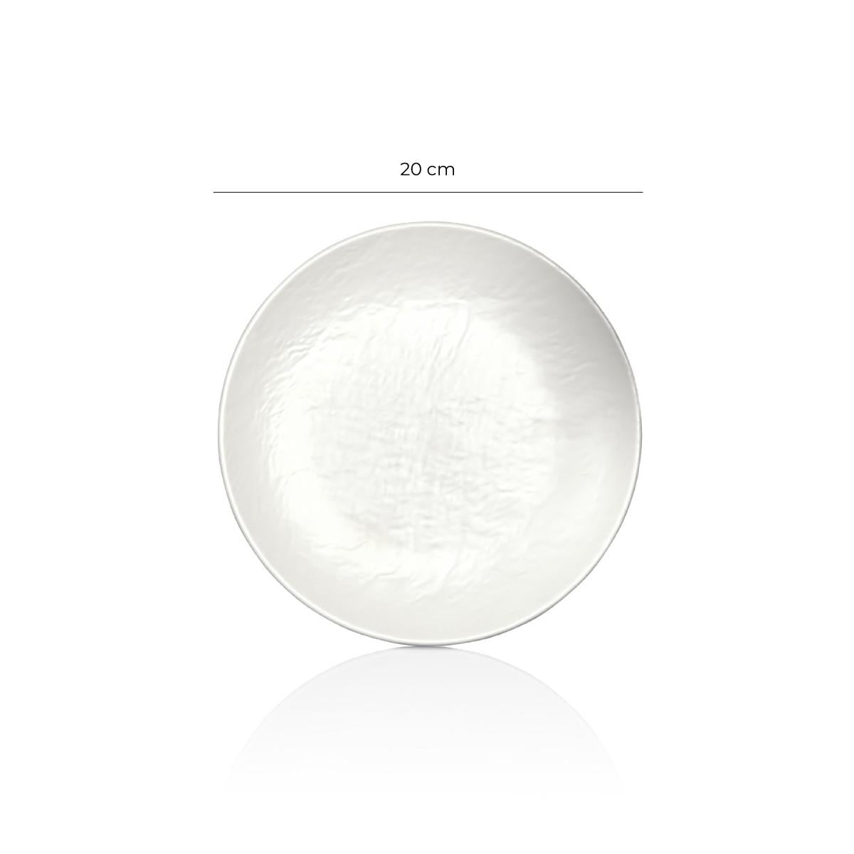 Plato Melamina Blanca 20 Cm Línea Tilda