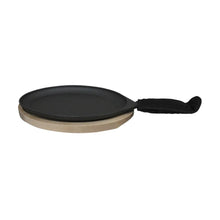 Sartén De Hierro Ovalado Con Base De Roble 38Cm