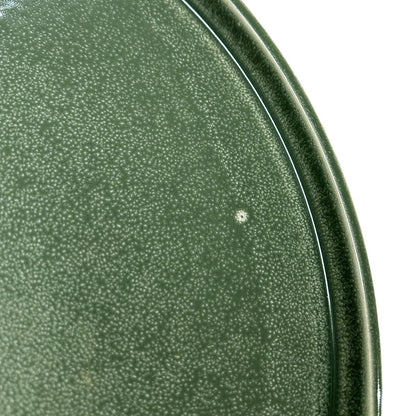 Set De 6 Plato Redondo Ceramica 26.5 Cm Verde Línea Rustica