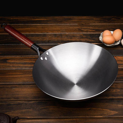 Wok De Hierro Cóncavo Con Mango 30 Cm