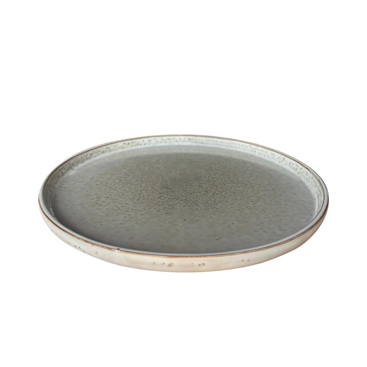 Set 6 Platos Redondo Ceramica 27 Cm Gris Linea Oslo