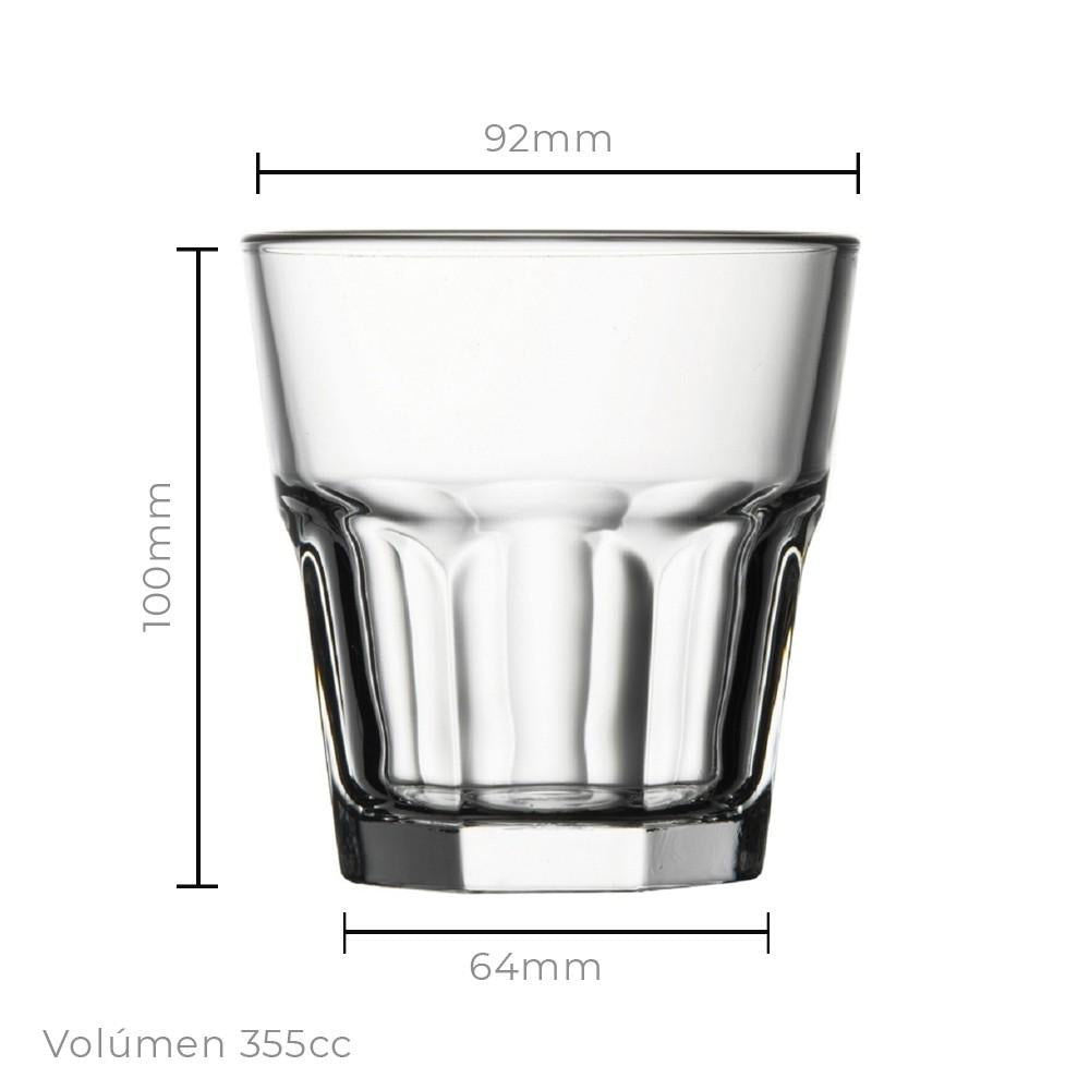 Set De 6 Vaso Whisky Mod. Casablanca 355 Cc.