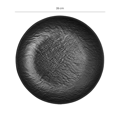Plato Melamina Negra 26 Cm Línea Tilda