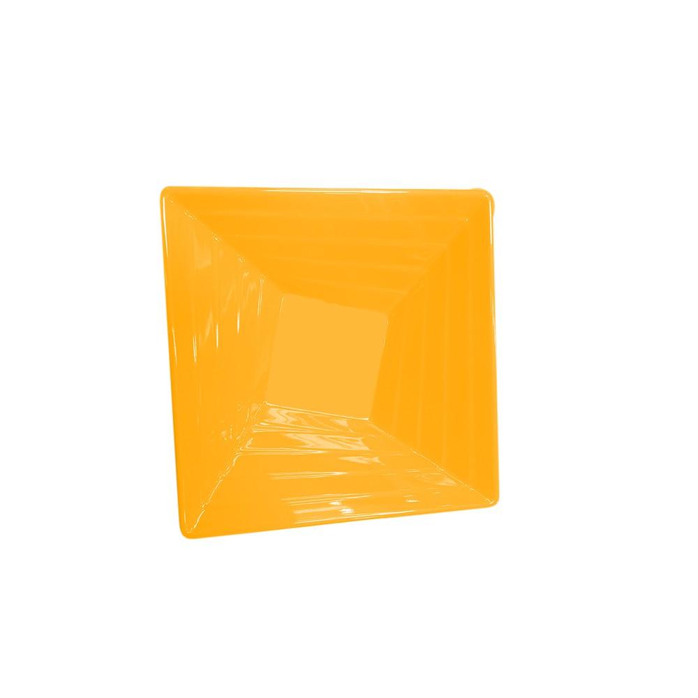 Set De 4 Bowl Cuadrado Melamina 15 Cm. Amarillo