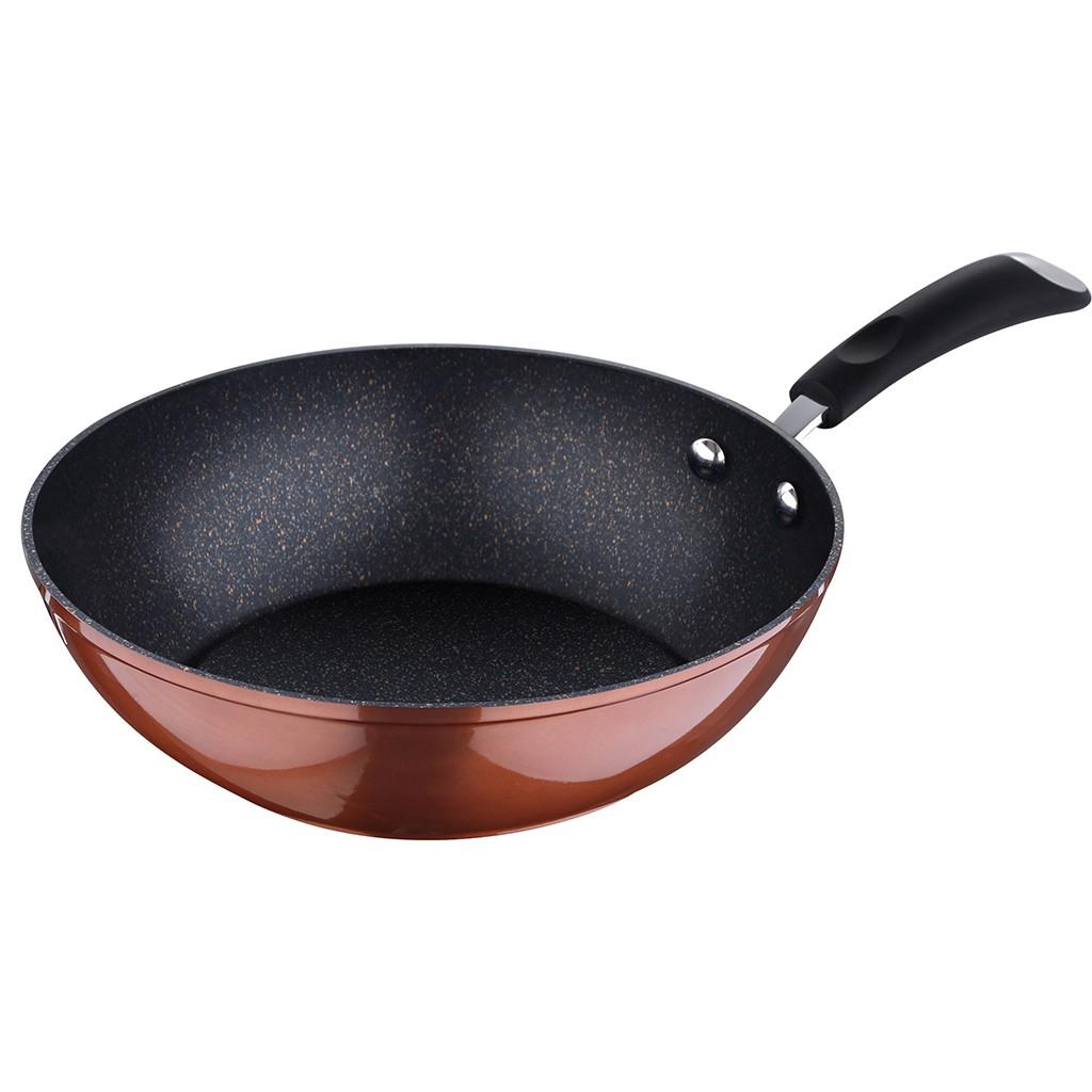 Wok Sartén 28x8 Cm Antiadherente Cobre