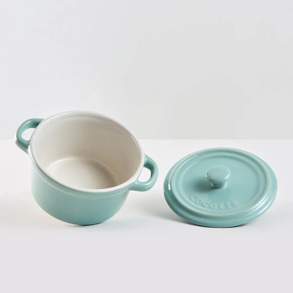 Mini Olla Redonda Cerámica Celeste