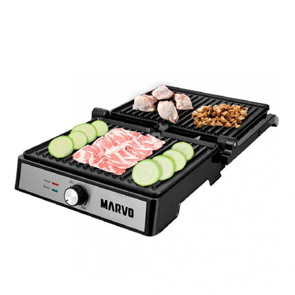 Plancha Doble Contacto Grillada Marvo