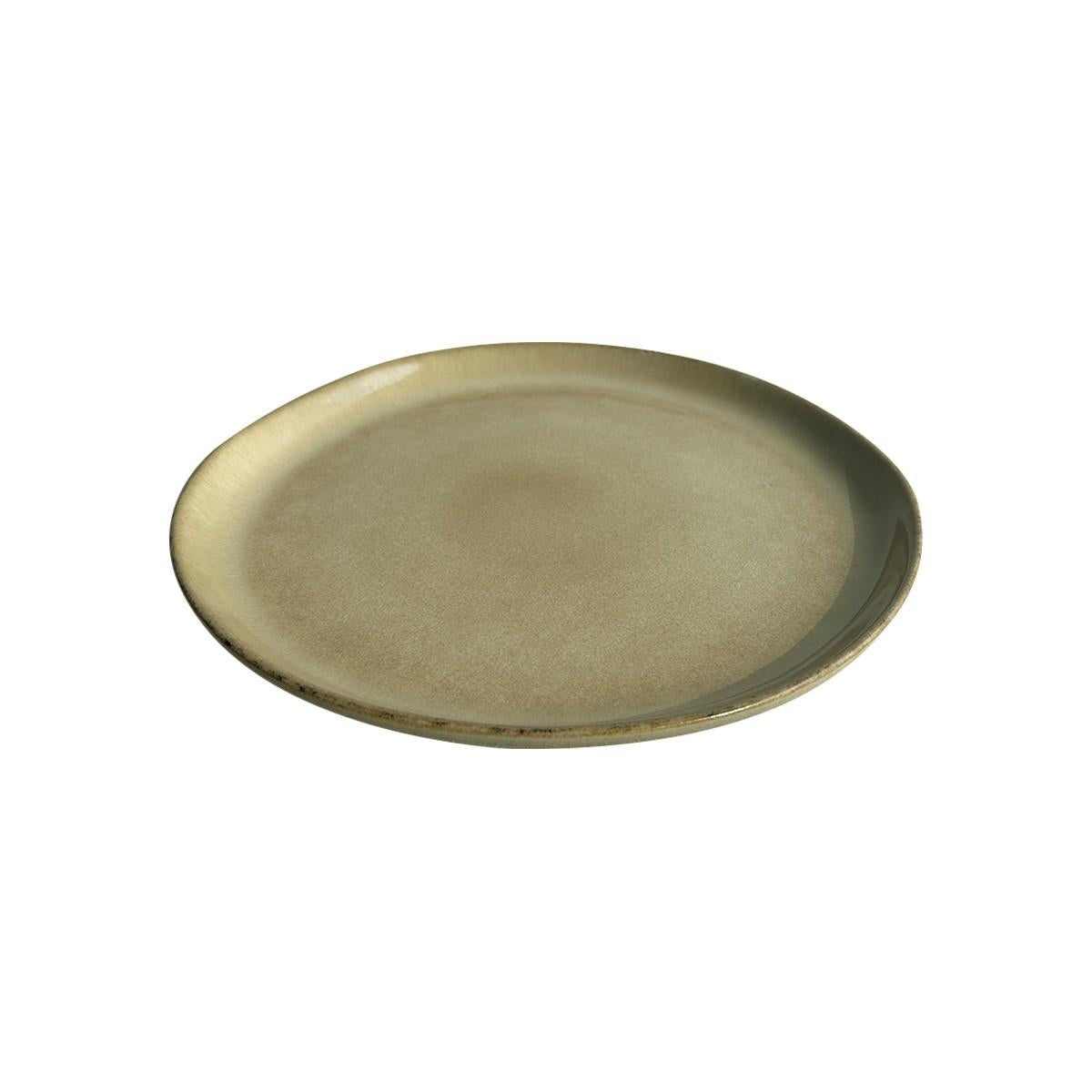 Set De 6 Plato Redondo Ceramica 26 Cm Beige Linea Ekos