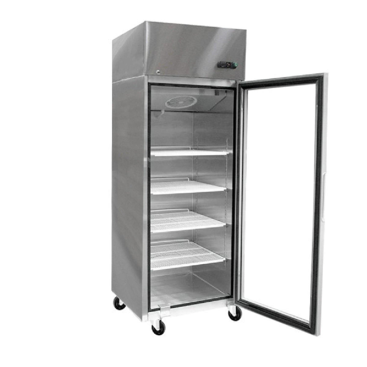 Refrigerador Acero Inoxidable Puerta Vidrio Single 700 Litros Norkalt