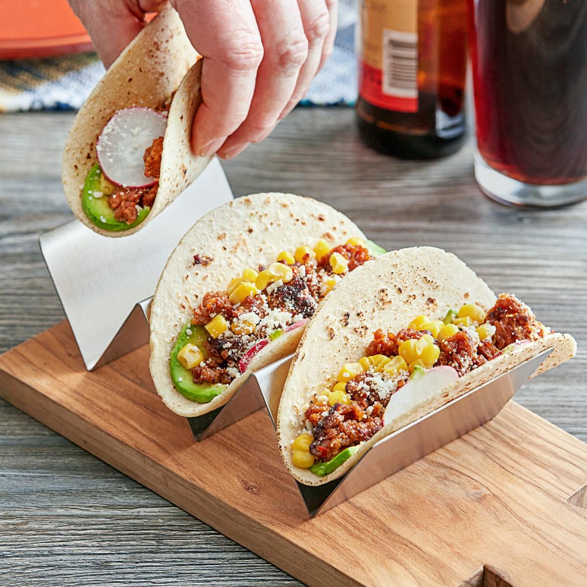 Porta Taco Brillo Satinado 2 A 3 Tacos