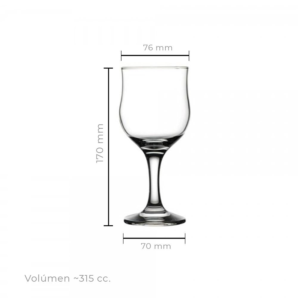 Set De 6 Copa Vino 320 Cc. Mod. Tulipe