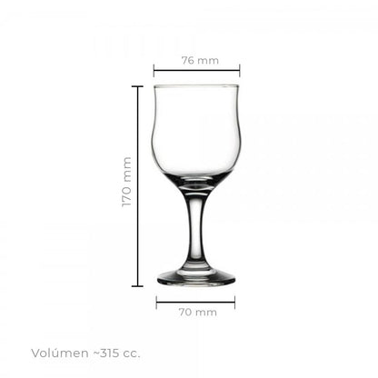 Set De 6 Copa Vino 320 Cc. Mod. Tulipe