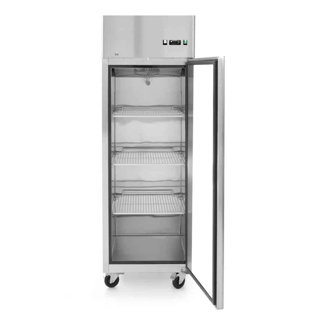 Congelador Acero Inoxidable Puerta Vidrio Single 700 Litros Norkalt
