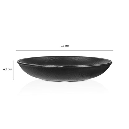 Plato Hondo Melamina Negra 23 Cm Línea Tilda