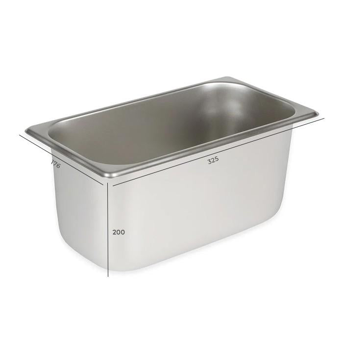 Contenedor Gastronómico Acero Inoxidable GN 1/3 x 20Cm Linea Premium