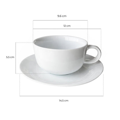 Set 6 Plato Y Taza Te Porcelana 220 Ml Línea Padua