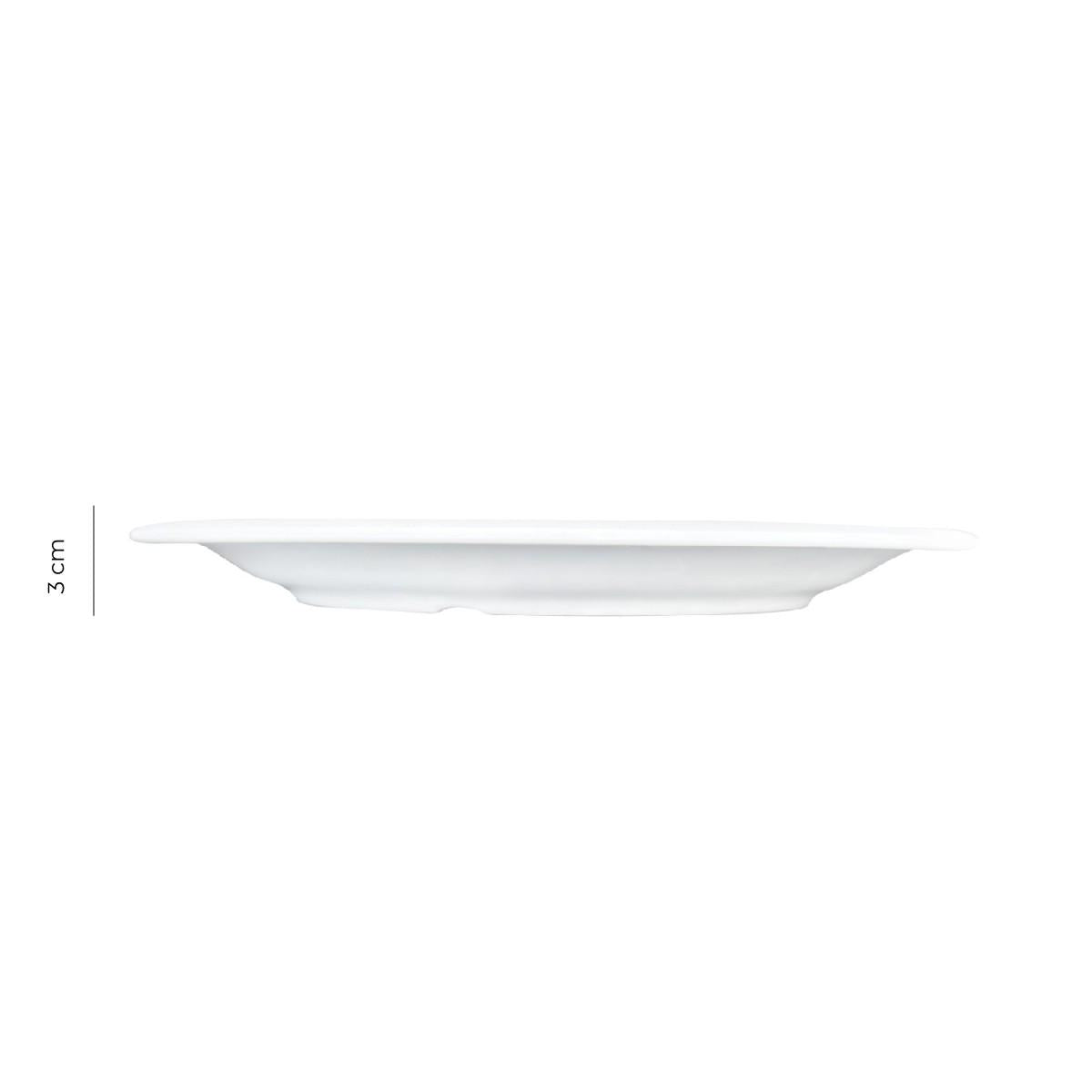 Set de 6 Platos Melamina Ovalado Borde Ancho Blanca 29x23 Cm Línea Clásica