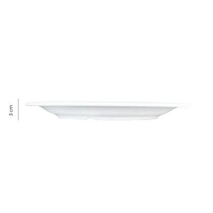 Set de 6 Platos Melamina Ovalado Borde Ancho Blanca 29x23 Cm Línea Clásica