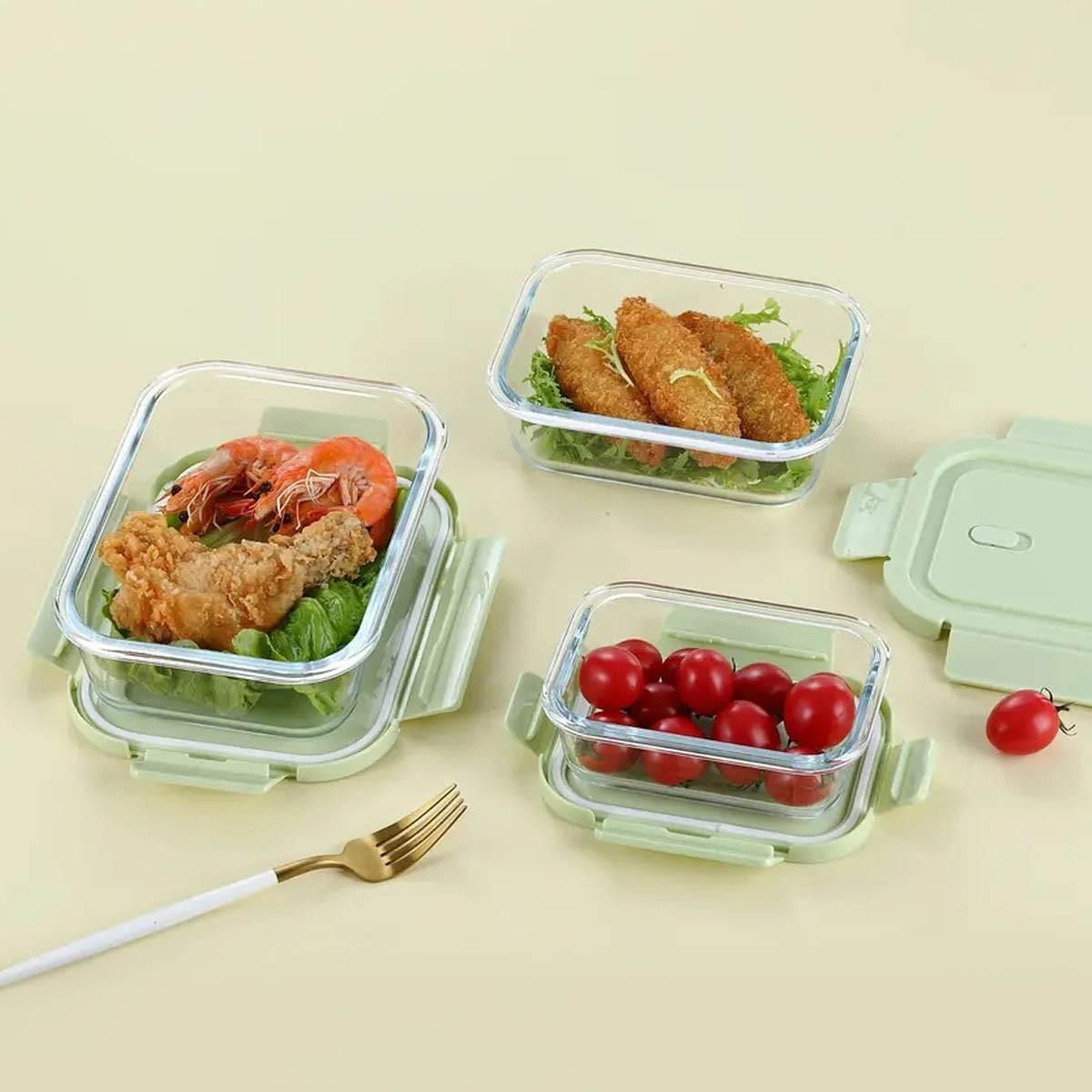 Set Tupper Hermético Rectangular 3 piezas 390/520/800ml