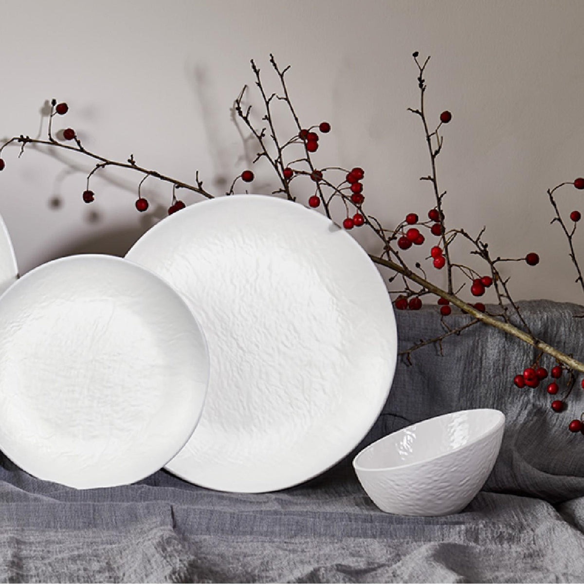 Bowl Melamina Borde Cascada Blanca 17 Cm Línea Tilda